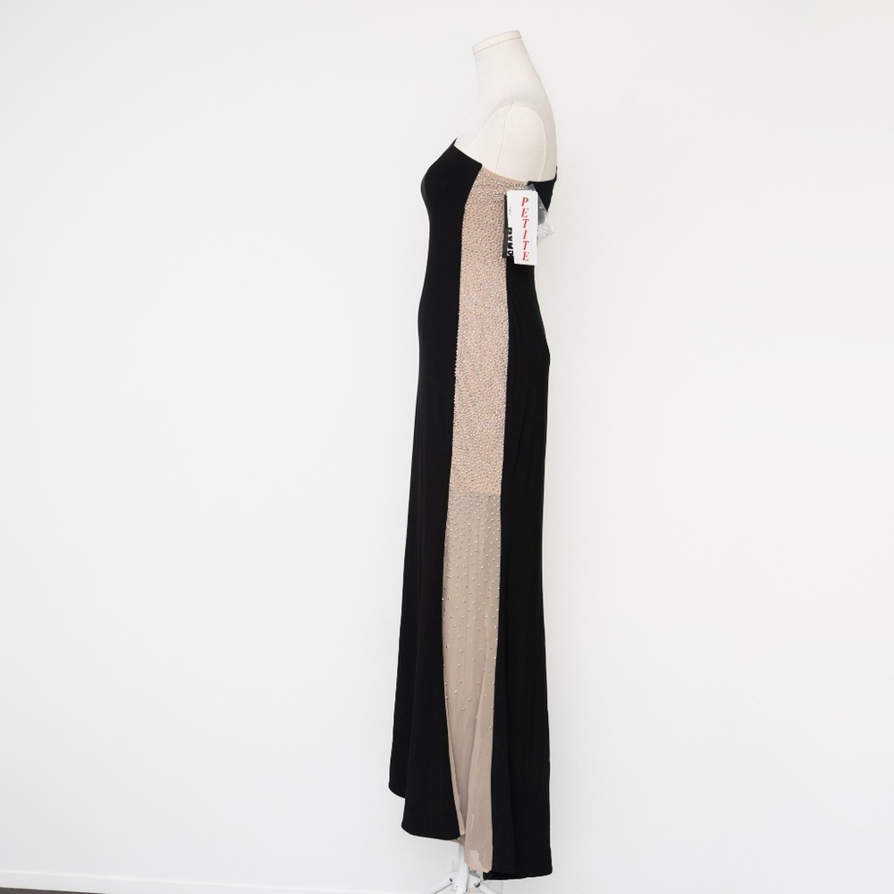 Xscape‎ -Petite Beaded Colorblocked One-Shoulder Gown - Picture 6 of 10